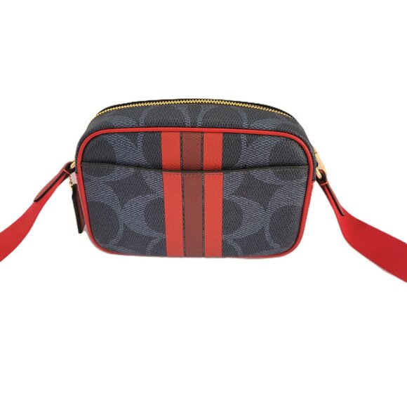 Coach CBM36 Mini Jamie Signature Varsity Camera Bag Crossbody Denim Bold Red - Picture 4 of 7